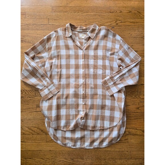 Maeve By Anthropologie The Bennet Button Down Long Sleeve Shirt Size Large - Picture 1 of 7